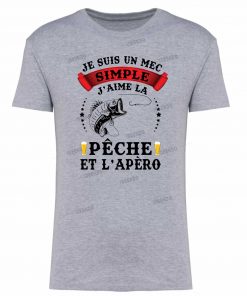 T shirt mec simplke qui aime l' apéro et la pêche
