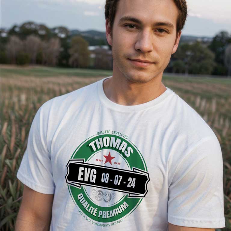 image d' un homme avec un t-shirt homme EVG